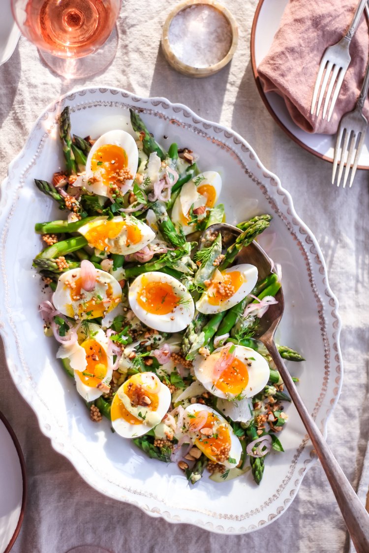 Jammy Egg And Asparagus Salad An Easy Spring Salad With Soft Boiled Eggs And Blanched Asparagus Inherited Salt