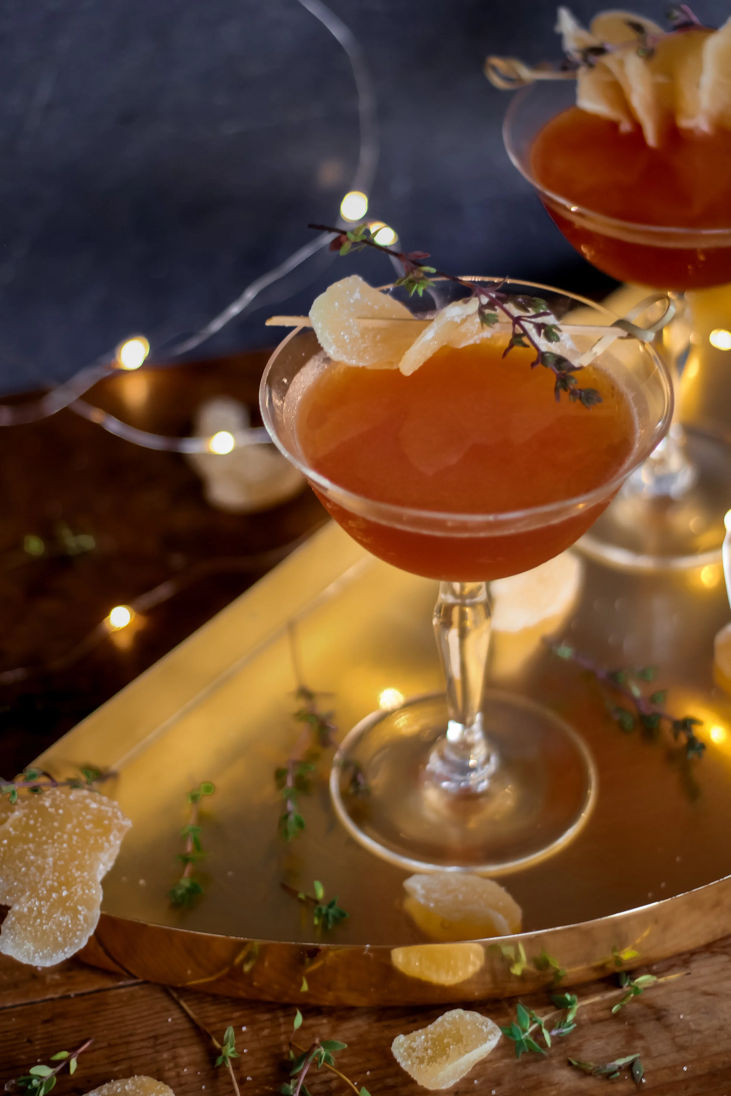 Ginger Herb Toronto Cocktail | a cocktail showcasing rye whiskey and