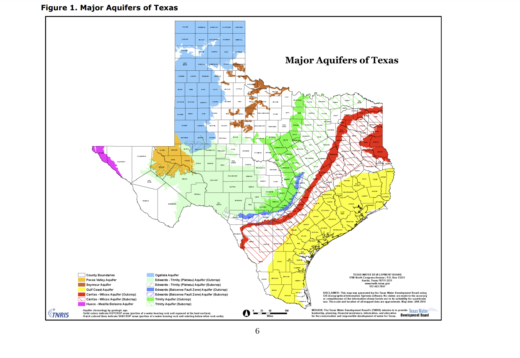 Major Aquifers in Texas