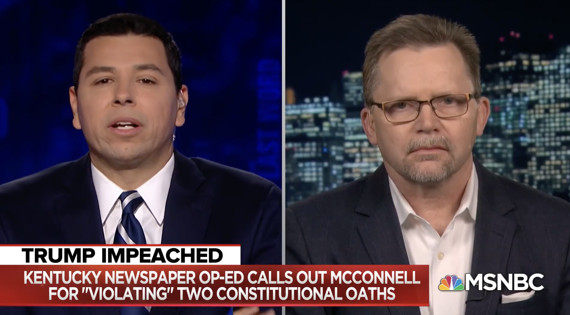 Video still from Kent Greenfield’s appearance on MSNBC’s The Last Word in December 2019.