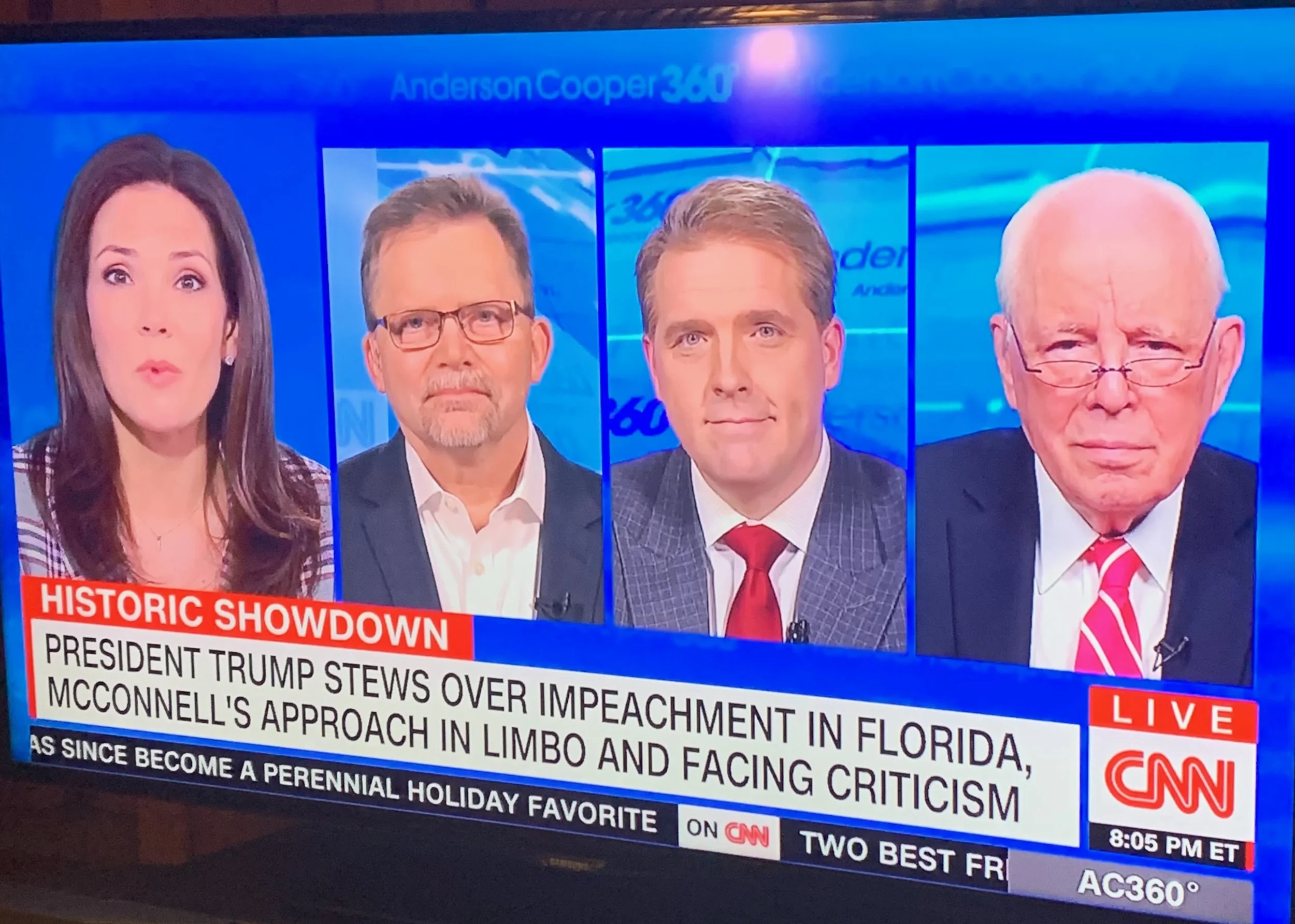 Video still from Kent Greenfield’s appearance on CNN’s Anderson Cooper 360 in December 2019.