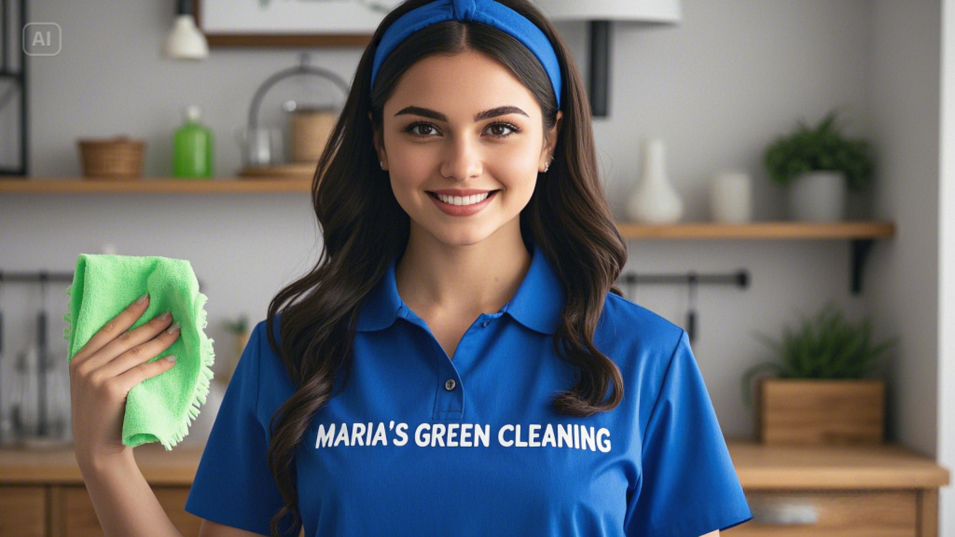 An accredited cleaner using a soft cloth to polish wooden furniture.