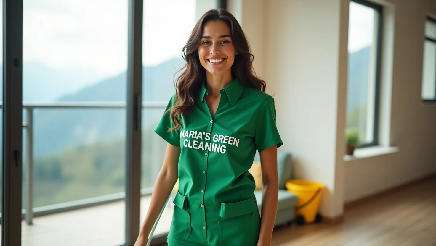 A Dedicated Cleaner Ensures A Fresh Home With A Beautiful Scenic Backdrop