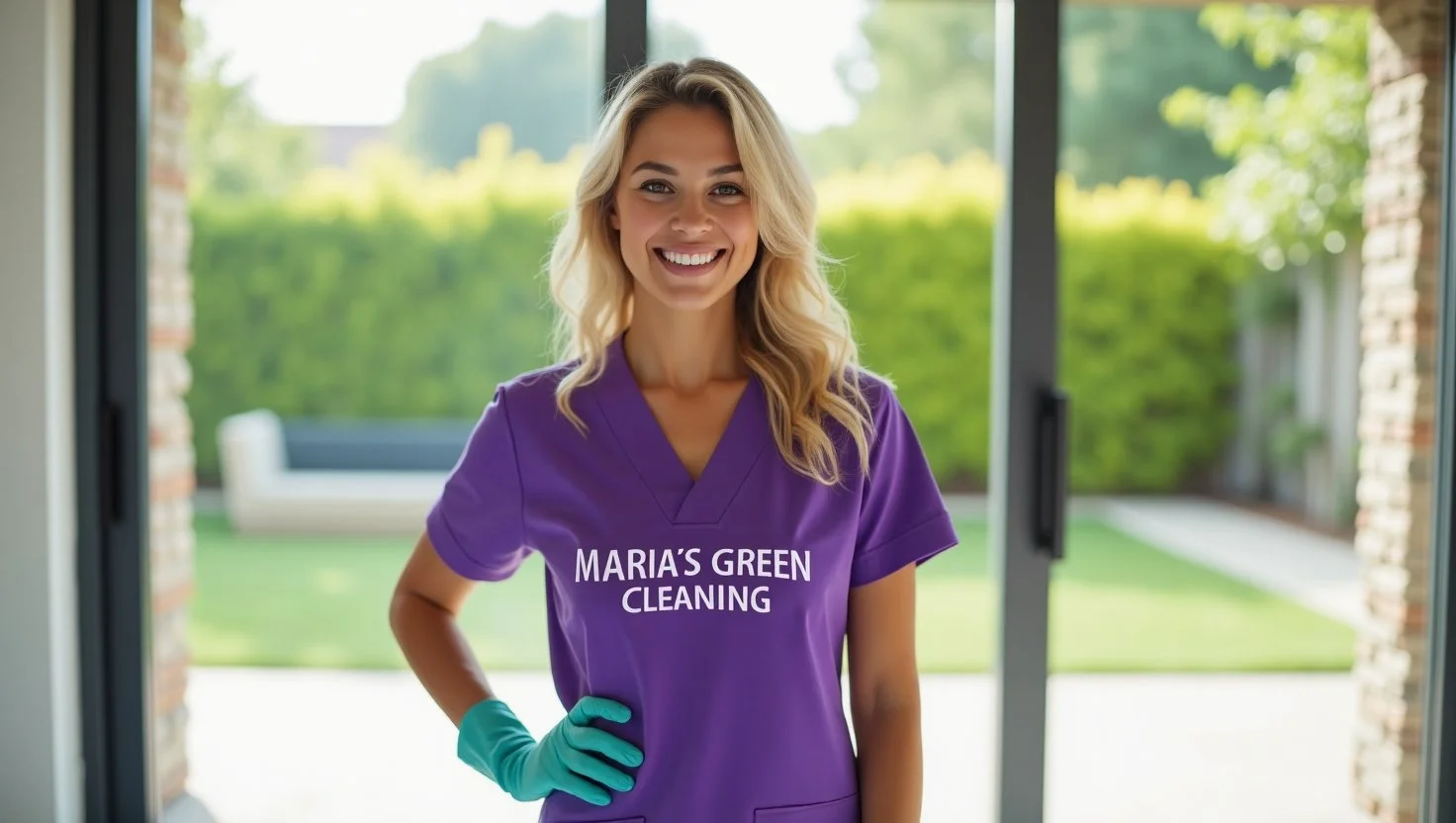 A Professional Cleaner Ensures Clear Windows For A Bright Living Space