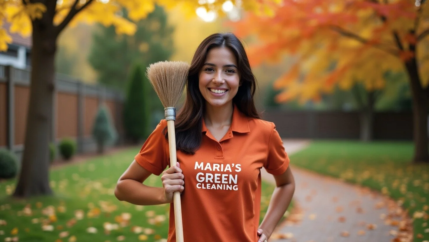 A Dedicated Cleaner Maintains A Neat And Safe Outdoor Walkway