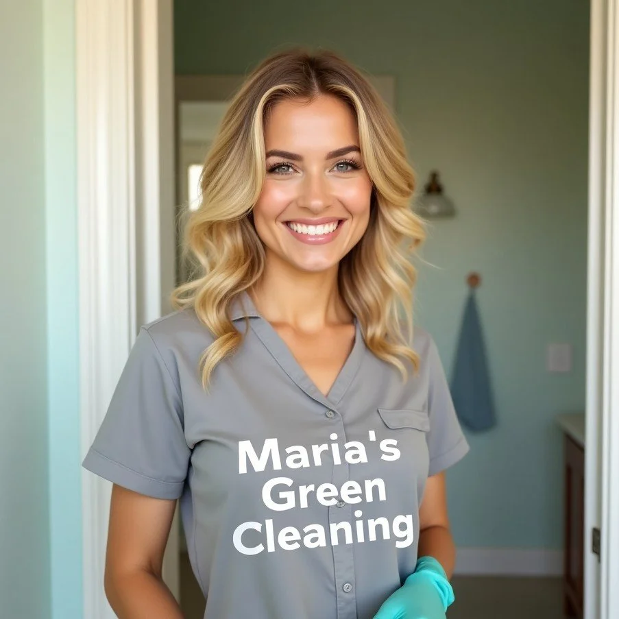 The bathroom was just cleaned by the heavy duty maid.