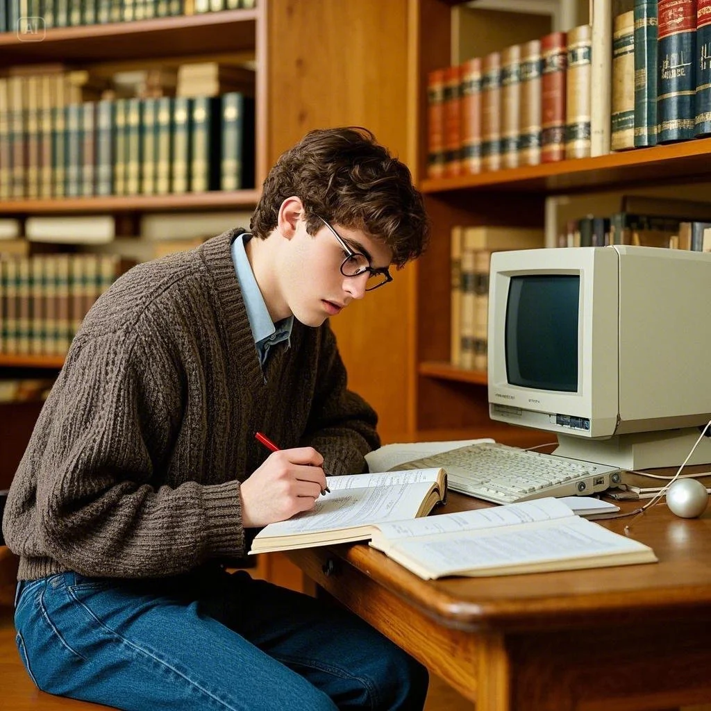 A Young Jeff Bezos Studying At Princeton University In The 1980s.