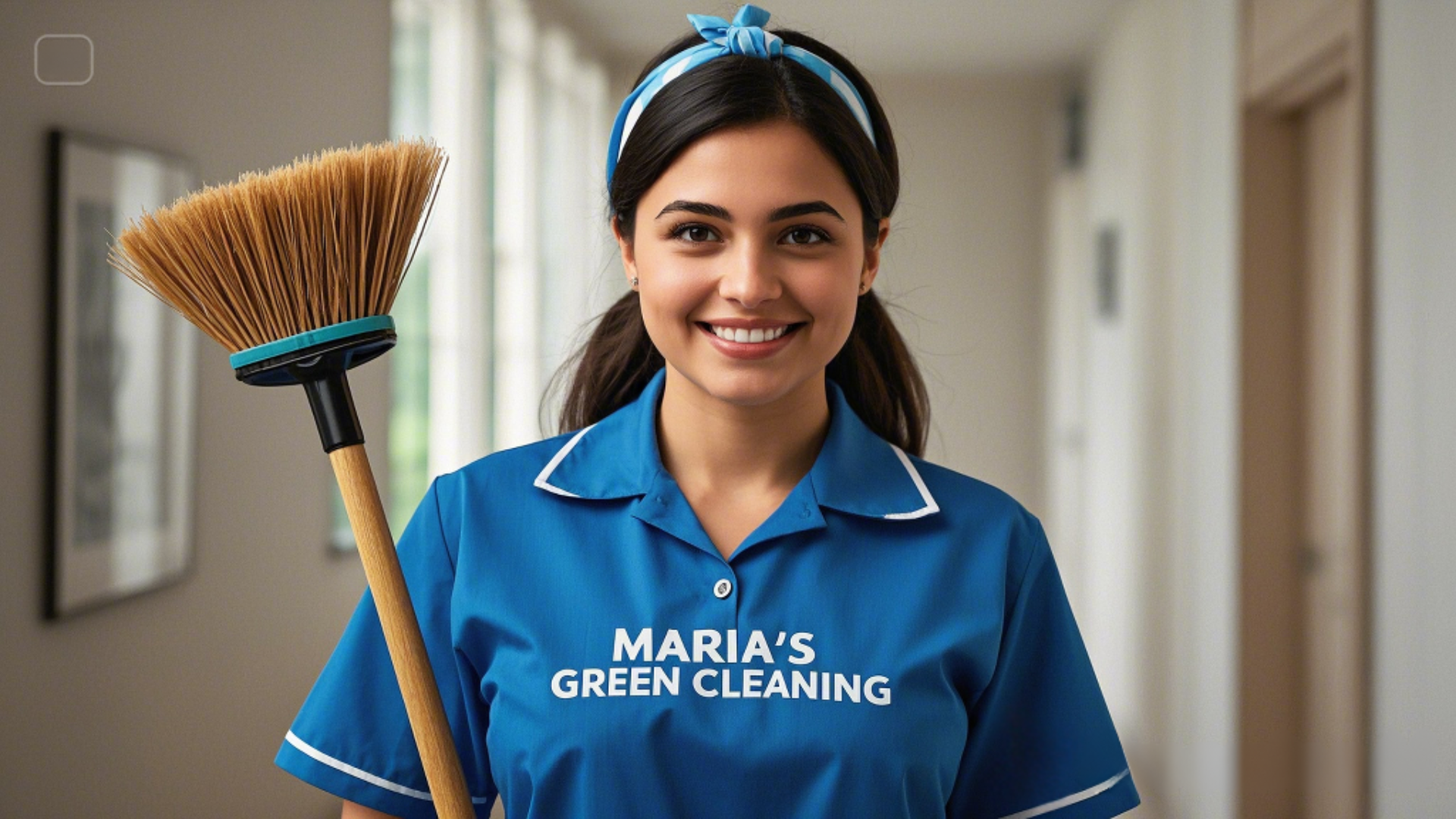 A trusted cleaning professional sweeping and polishing a commercial hallway