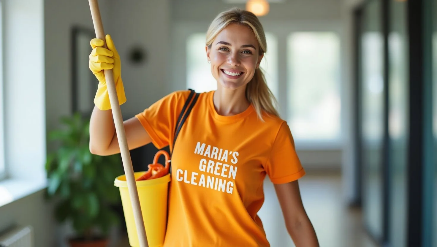 Focused Cleaner Working With A Small Team To Finish Quickly