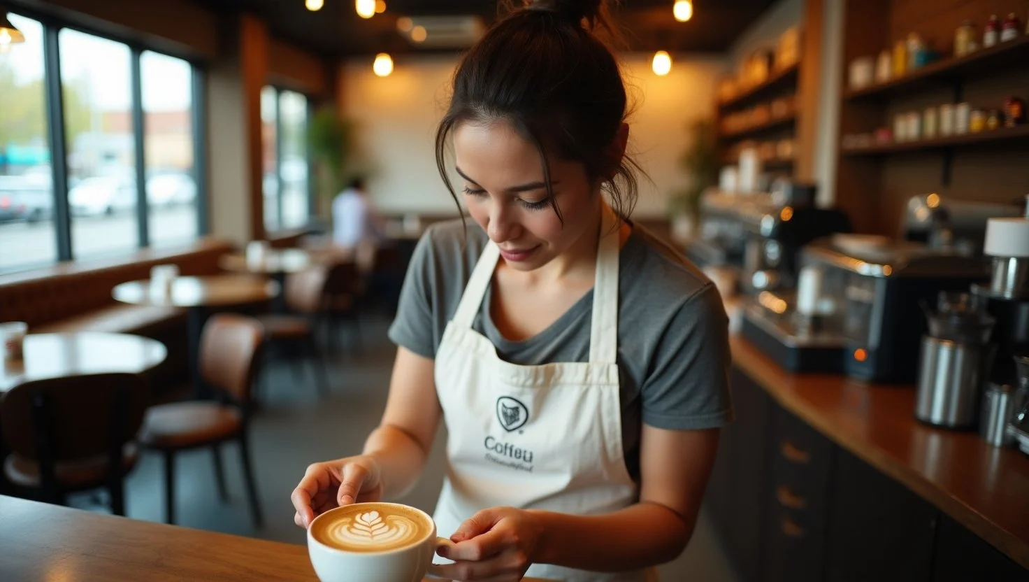 A Skilled Barista Preparing A Hot Cup Of Coffee Inside A Cozy Seattle Coffee Shop