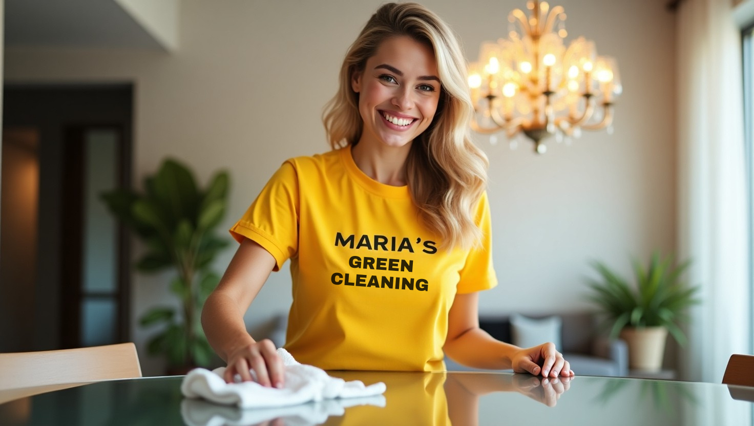 A Hardworking Cleaner Focuses On Making Every Surface Look Perfect