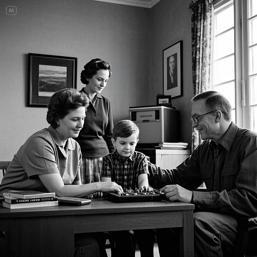 Jeff Bezos As A Child In A Modest Home With His Mother And Step-Father In The 1960s.