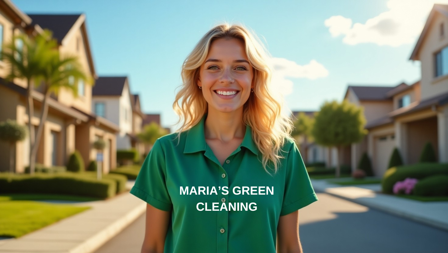 An Accredited Cleaning Professional Carrying A Trash Bag Outside A House