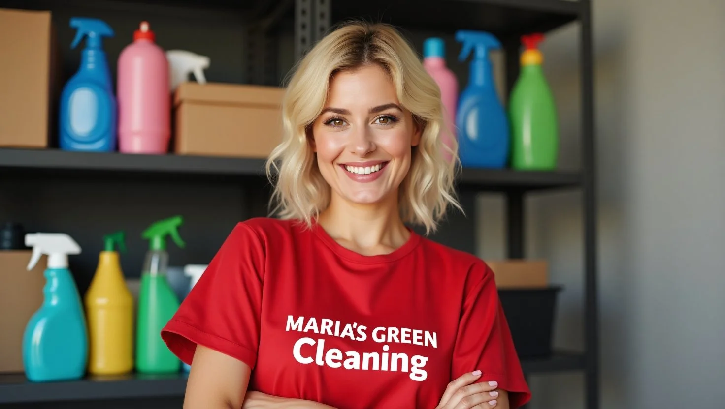 A Trusted Cleaner Organizes Items To Prevent Spills In A Workplace