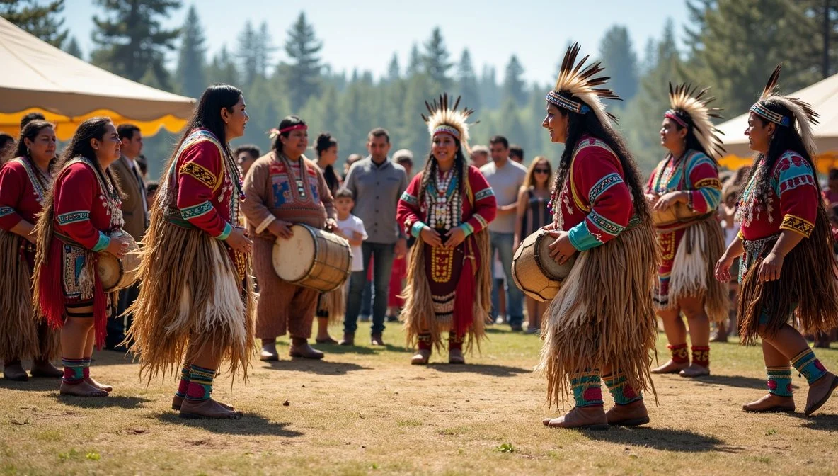 Seattleites Engaging in a Native American Heritage Celebration