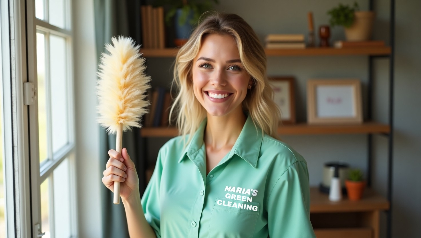 A Hardworking Cleaner Leaves The Office Shelves Clean And Organized
