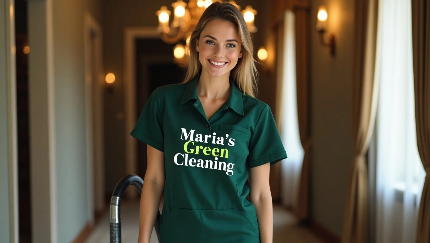 Eco-Friendly Cleaner Vacuuming and Dusting a Home