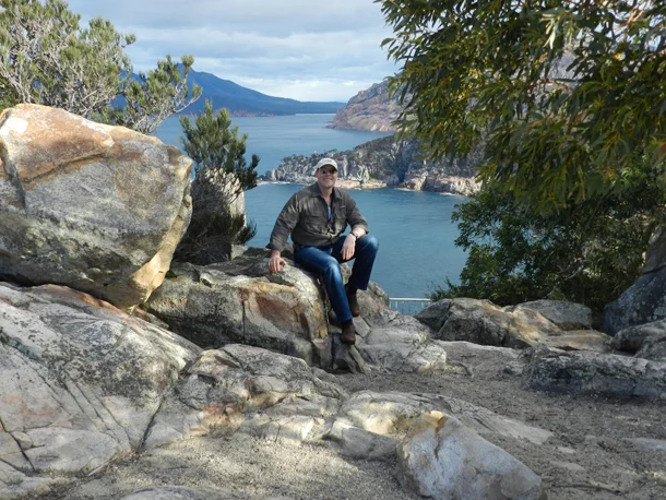 David Kopacz, MD at Freycinet National Park, Tasmania, Australia (photo credit: Mary Pat Traxler)