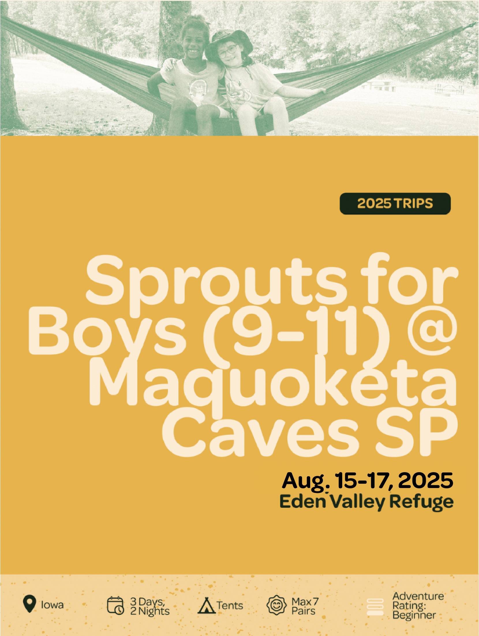 RESCHEDULED: Sprouts for Boys (9-11) @ Maquoketa Caves