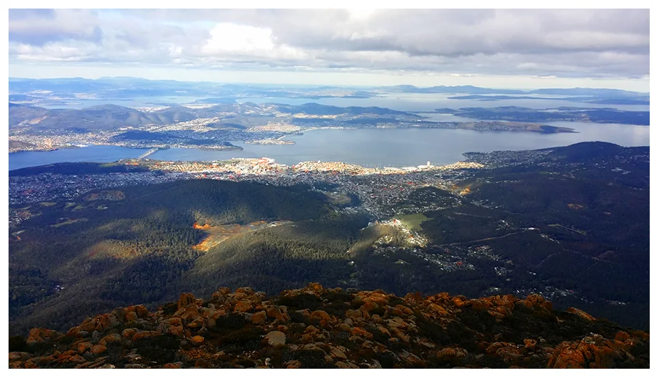 Hobart from Mount Wellington, October 2017