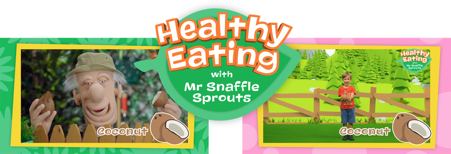 The Fo-Fo Figgily Show Healthy Eating Tip with Mr Snaffle Sprouts Coconut