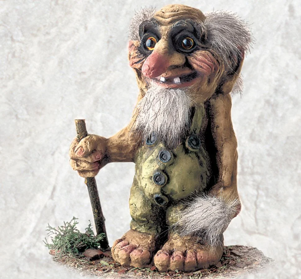 Grandfather Troll with Stick — Berle Bryggen