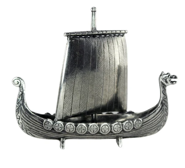 Brødrene Flaarønning Pewter Viking Ship with 9 Shields and Sail