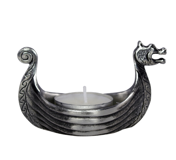 Brødrene Flaarønning Pewter Viking Ship Candleholder