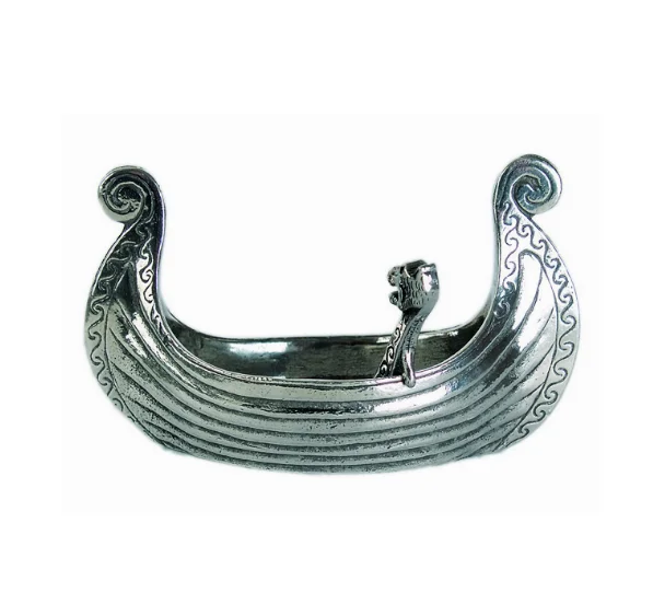 Brødrene Flaarønning Pewter Viking Ship with Salt Spoon