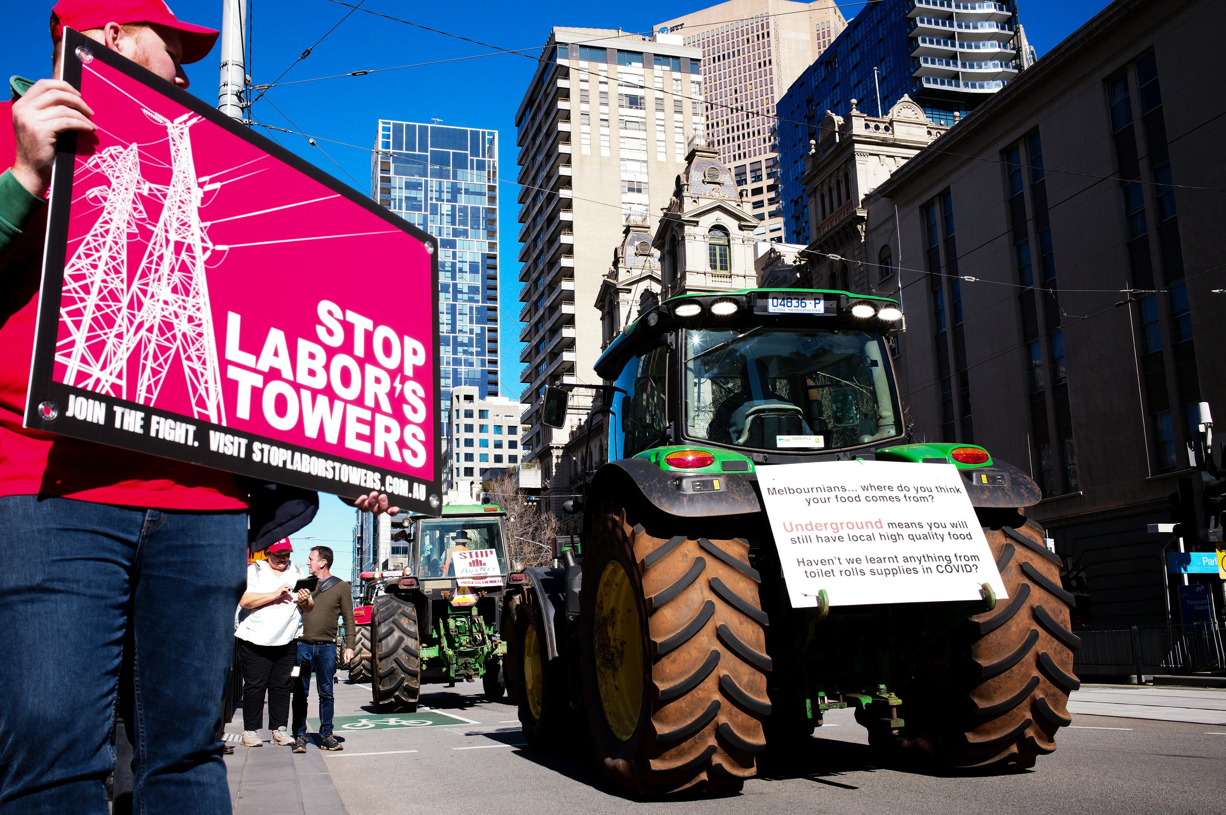 Victorian farmers who are part of the Stop Labour’s Towers Cam