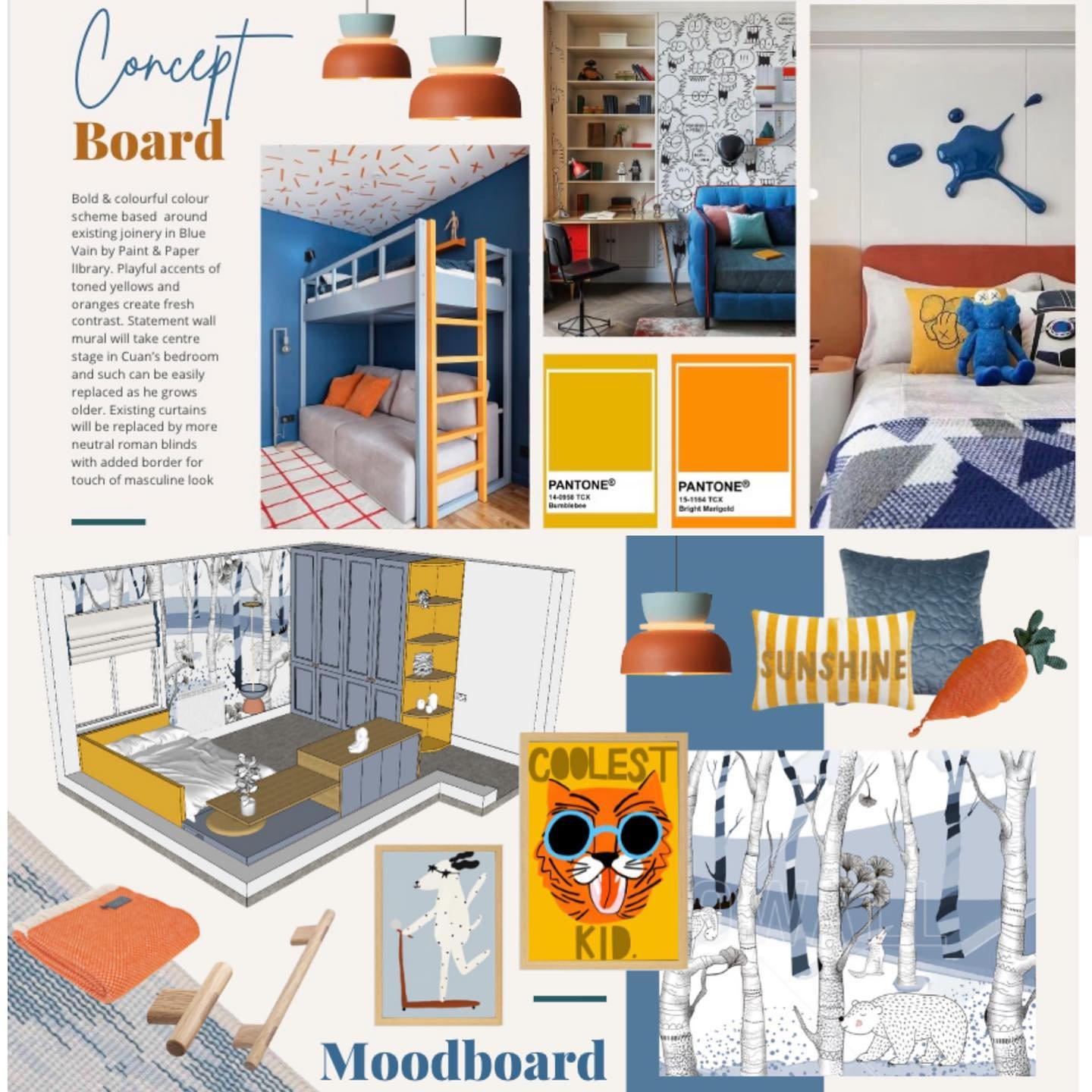 💥 Exciting project alert! All the way from London to Dublin &hellip; we are transforming this little boy&rsquo;s bedroom into a colorful wonderland using shades of yellow, orange, and blue! 

🟡🟠🔵 SWIPE TO SEE IN DETAIL

Let&rsquo;s take a look at