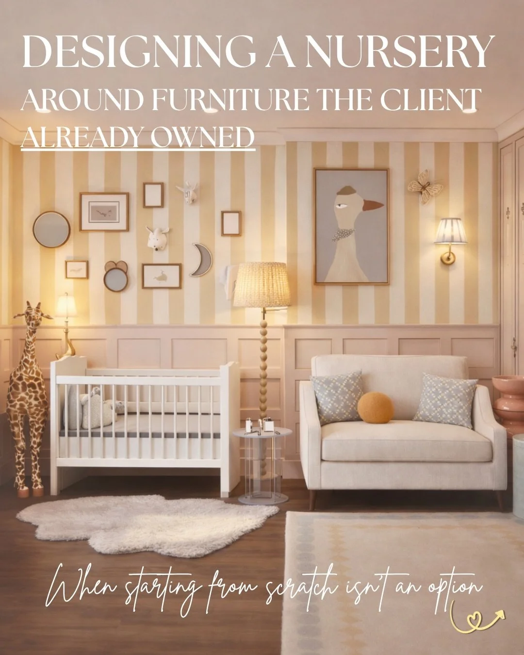 Many nurseries that we visit are often in their early stages, having YET to be designed. Before our creative touch, they tend to come together rather organically 👀😁

A cot gets added, then storage, then a chair that doesn&rsquo;t quite match, and s