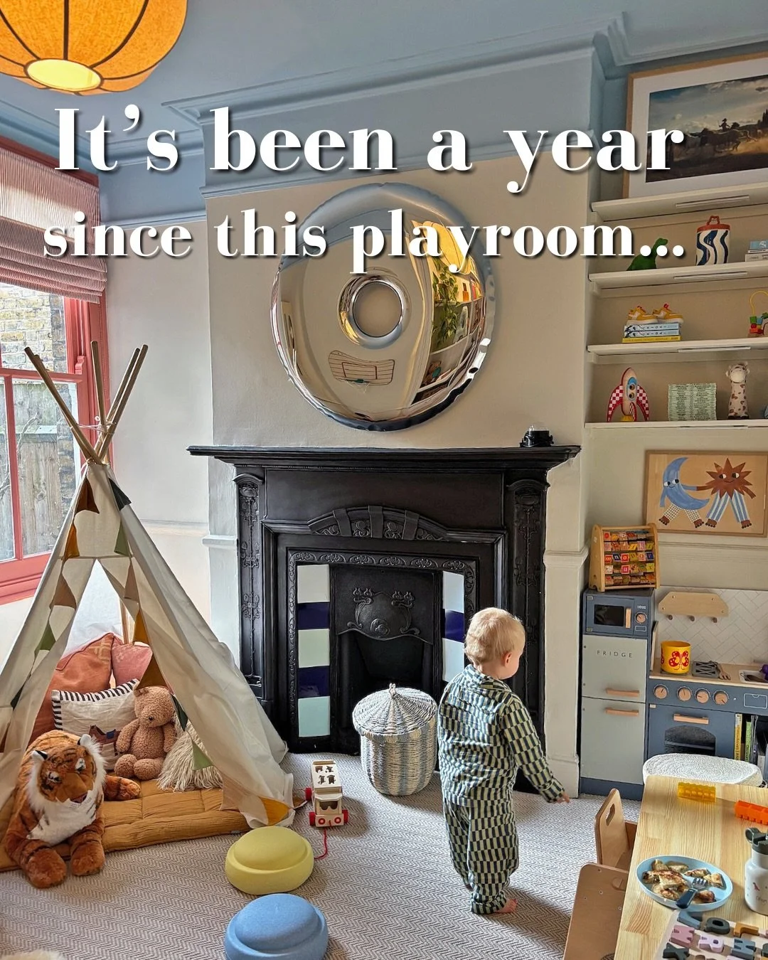 👀 It&rsquo;s been a year since this playroom we designed with @tash_lickcolour for her gorgeous Zachary&mdash; and it still feels like one of those projects where a small decision made a big difference.

The palette started soft: calm, muted, easy t