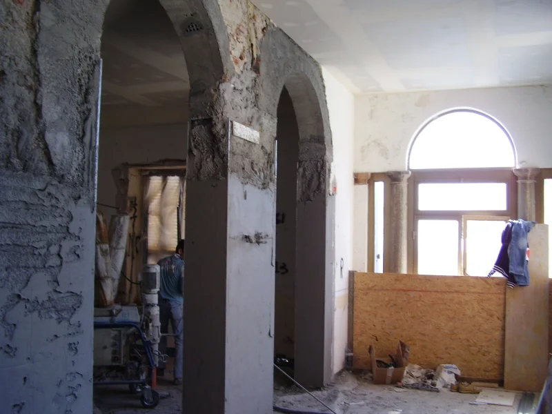 The Loggia in the midst of reconstruction at the Villa Fiske Apt.…