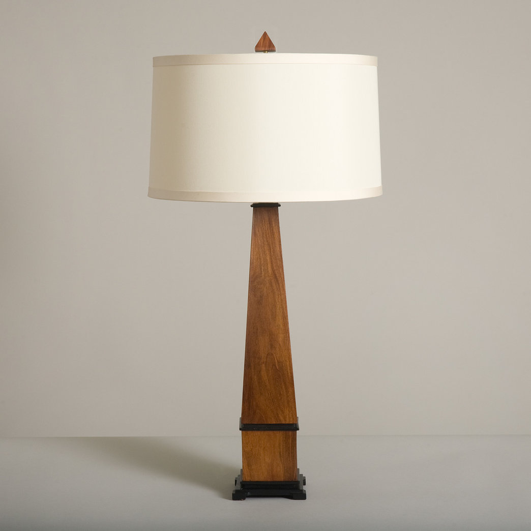 Rosewood Woden Table Lamp Lampada esagonale in palissandro