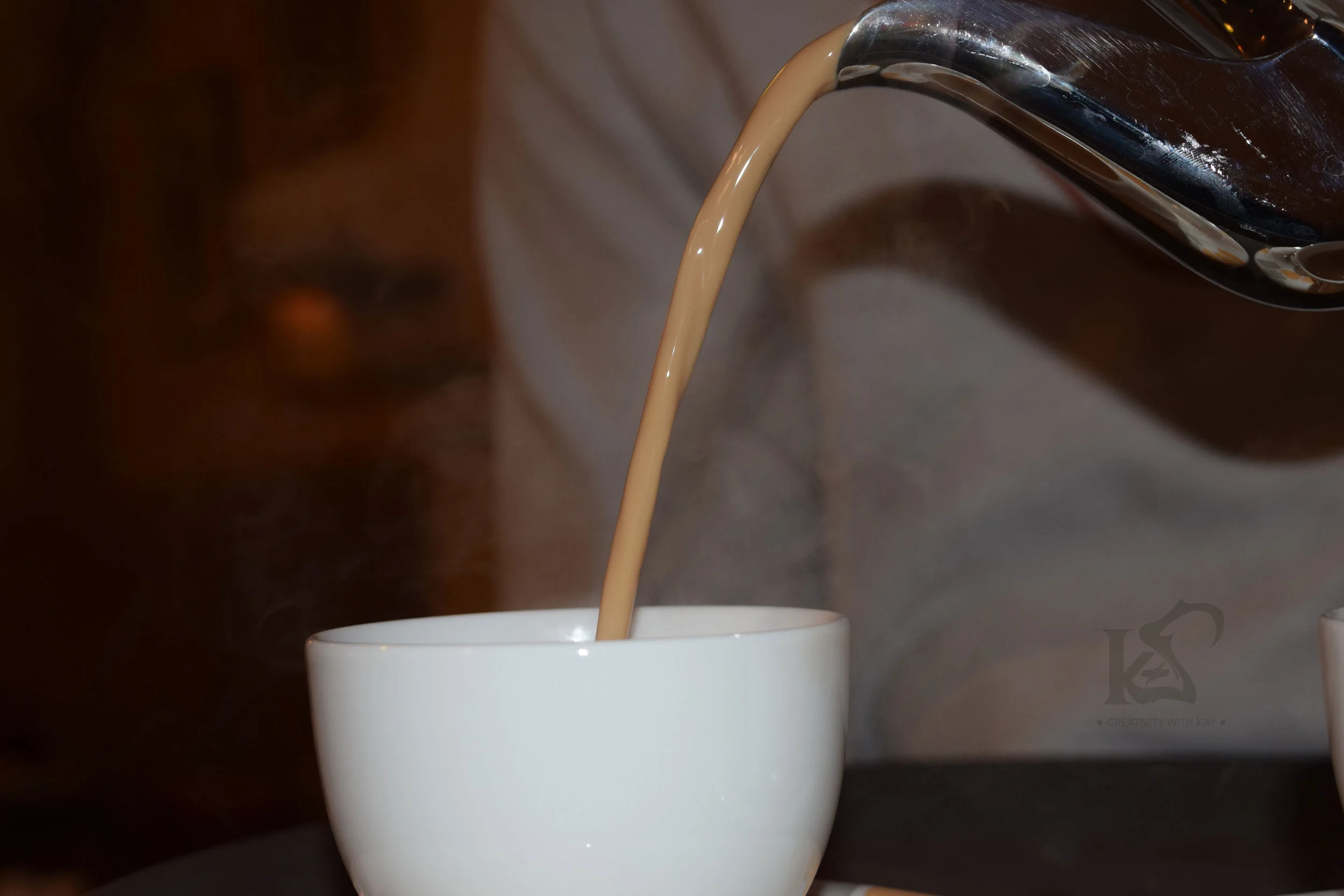 Steaming Hot delicious Karak being served for me!
