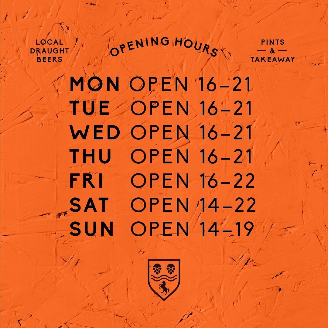 Dear locals, these are our new opening hours.

Draught beers pints &amp; takeaway, Small local beers only, local beers always. No bookings required, 34 seats available, local food takeaway welcome.