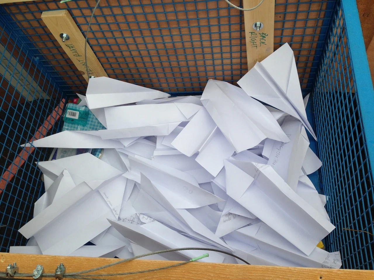 Children’s thoughts caught on paper aeroplanes