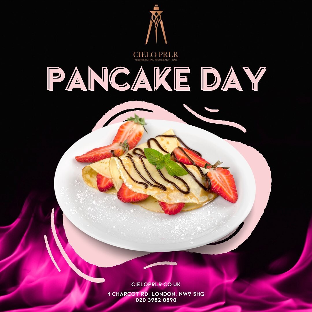 Celebrating National Pancake Day!❤️ 

What&rsquo;s your favourite topping?
⁠
Make a reservation:⁠
📞 020 3982 0890⁠
🌐 cieloprlr.co.uk⁠
📍 1 Charcot Rd, London NW9 5HG⁠
.⁠
.⁠
.⁠
#cieloprlr #finedine #drink #pancakes #lounge #restaurant #shisha #shish