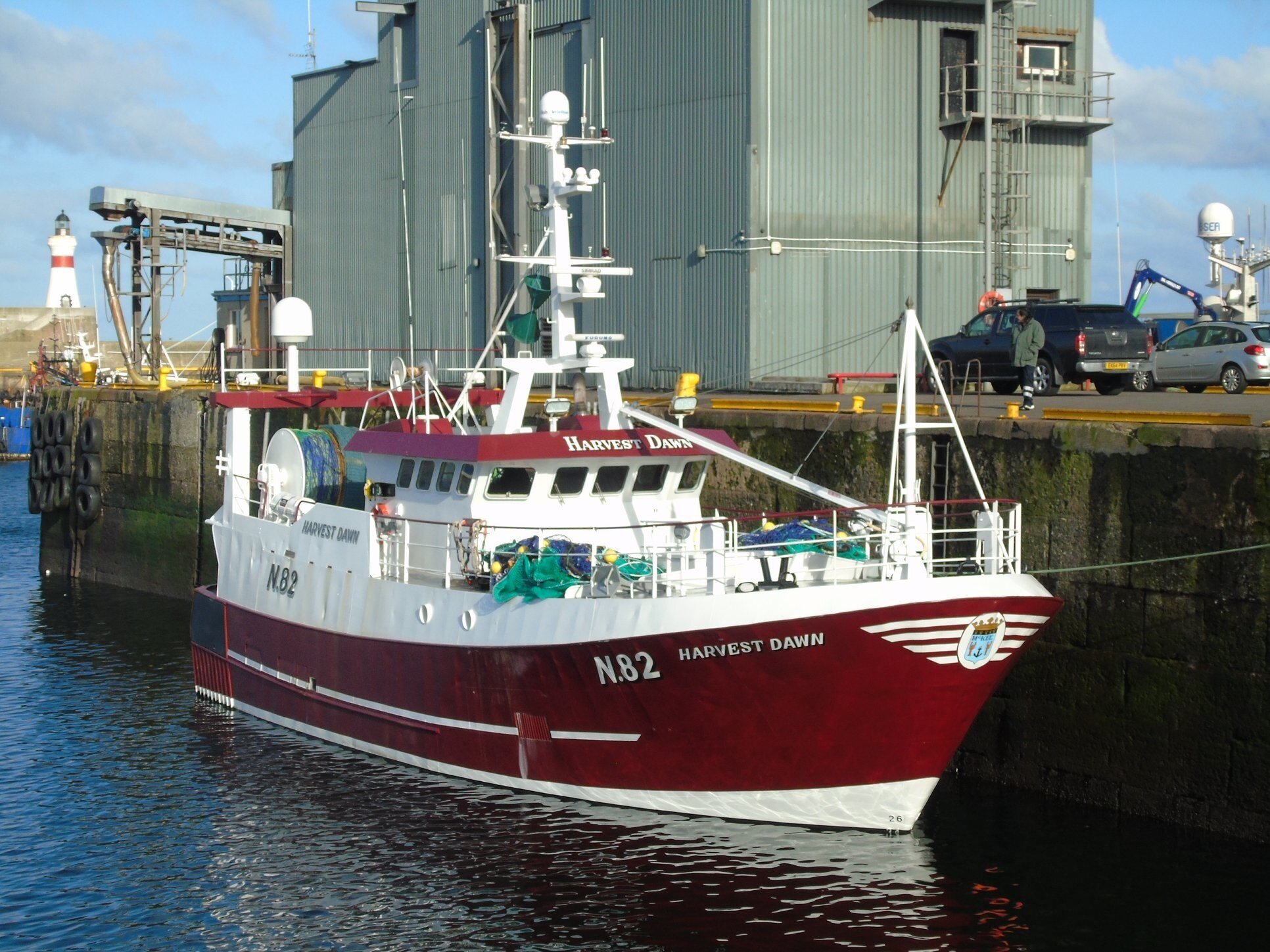 HARVEST DAWN N82Type : Trawler à coque métalliqueTaille : 20.6mConstruit : 1992 ; Le Guilvinec