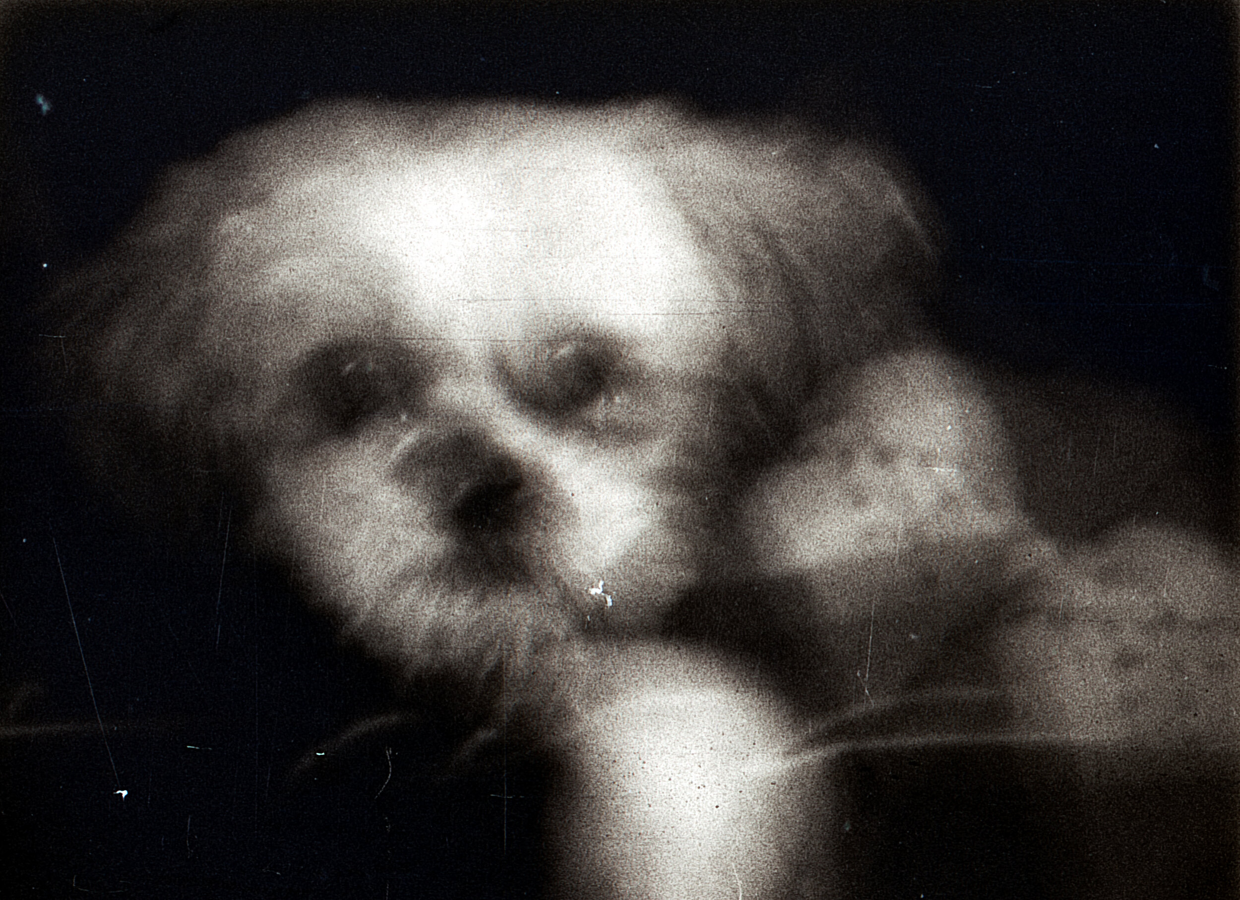 Blurry puppy, a rare glance into the lens