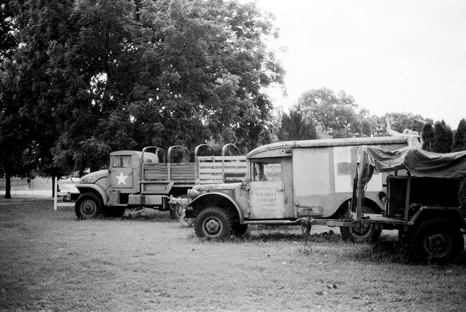 The old military vehicles sitting there, with so much history attached to them.