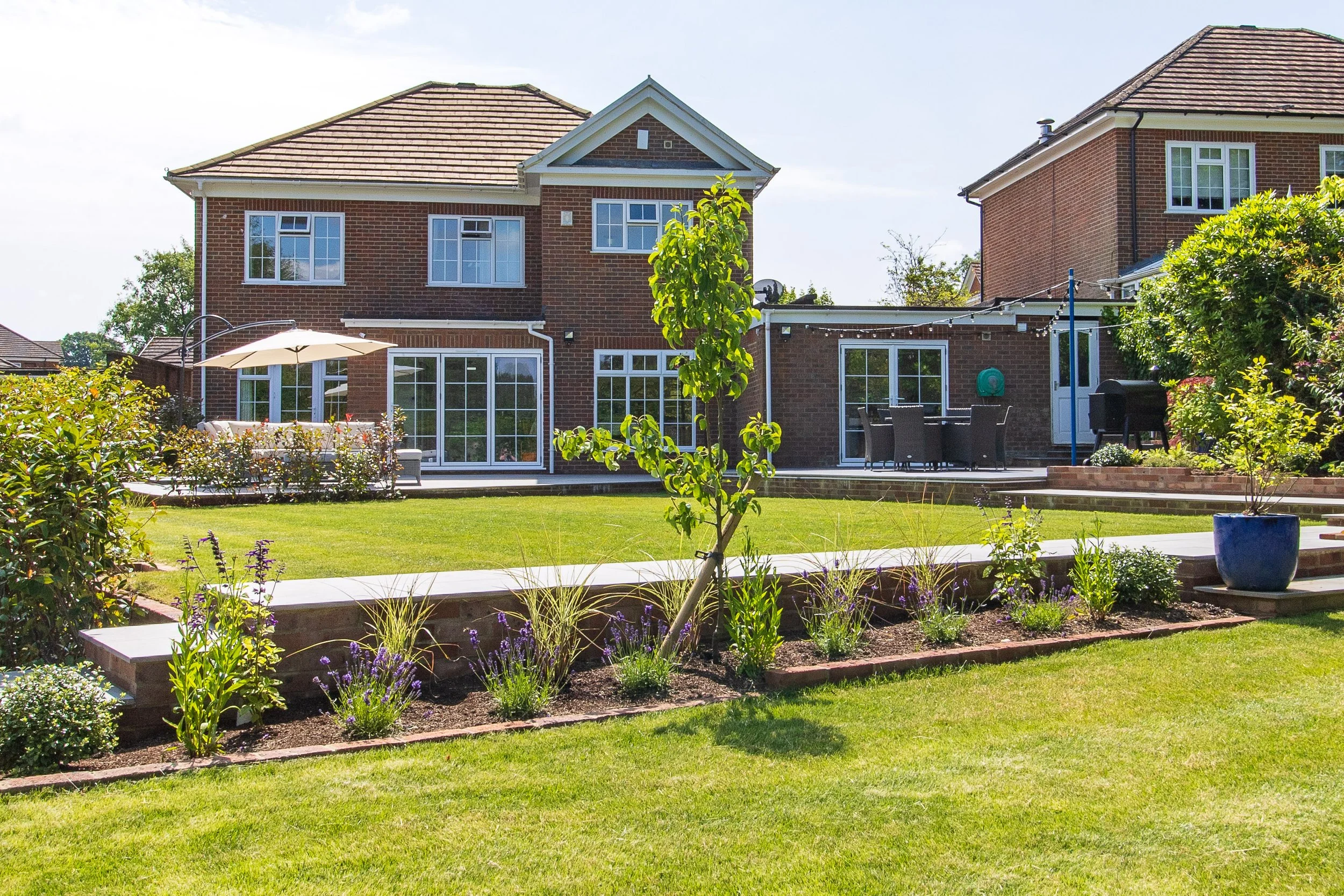 Ben Martin Garden Design_Lawn levels_path_Brick_Planting_Kent.JPG