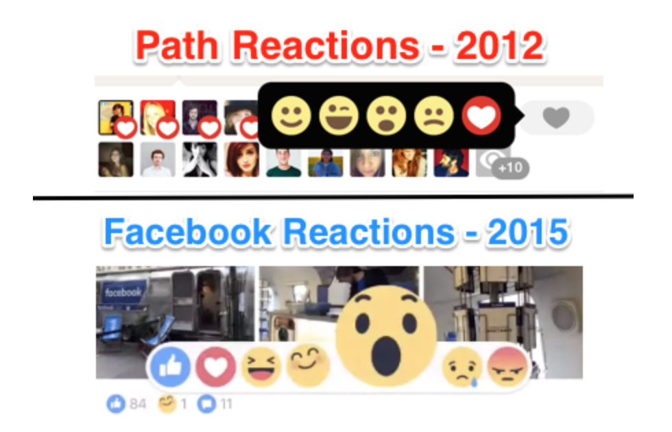 Facebook ultimately defeated Path, but it stole a number of features from its smaller rival