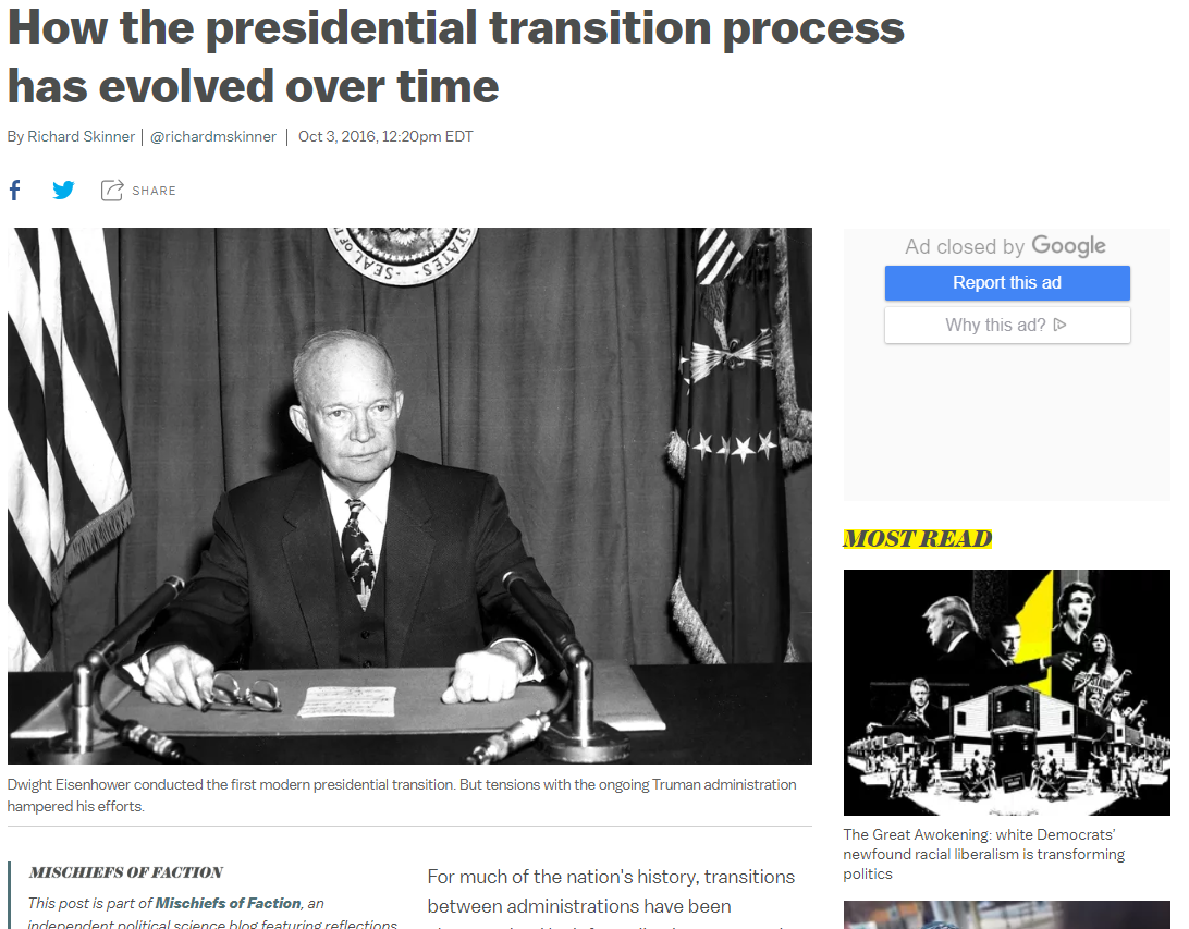 Vox: How the Presidential Transition Process has Evolved Over Time