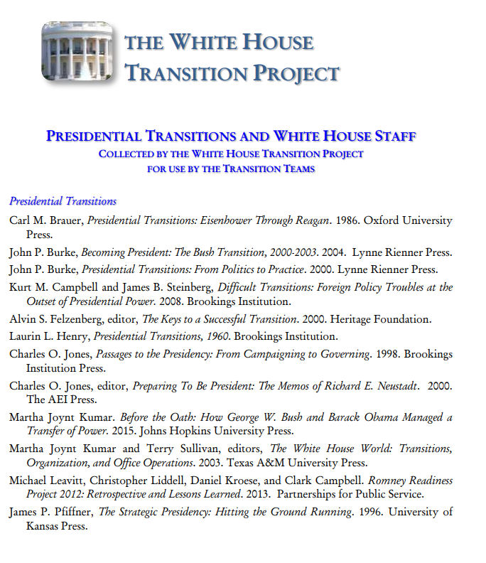 Books on Presidential Transitions