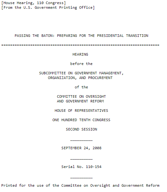 Passing the Baton: Preparing for the Presidential Transition