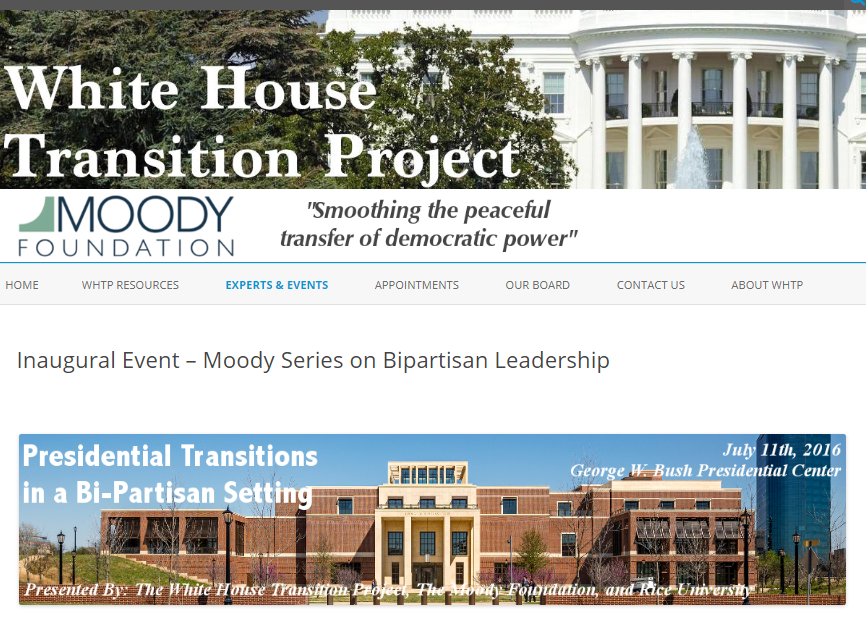 Presidential Transitions in a Bi-Partisan Setting