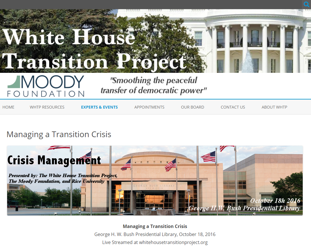 White House Transition Project Bibliography