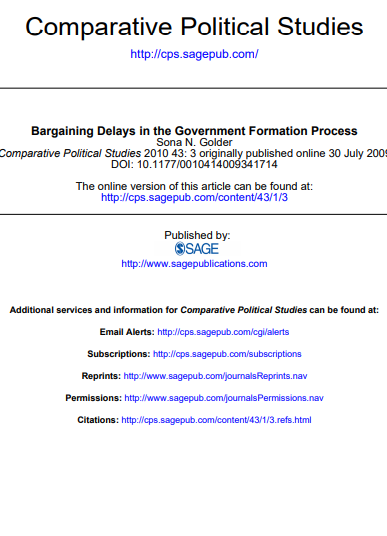 Bargaining Delays in the Government Formation Process